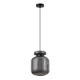 Odeon light 5042/1B PENDANT ODL24 309 черный/дымчатый/металл/стекло/эко.кожа Подвес E27 1*60W JUGI 